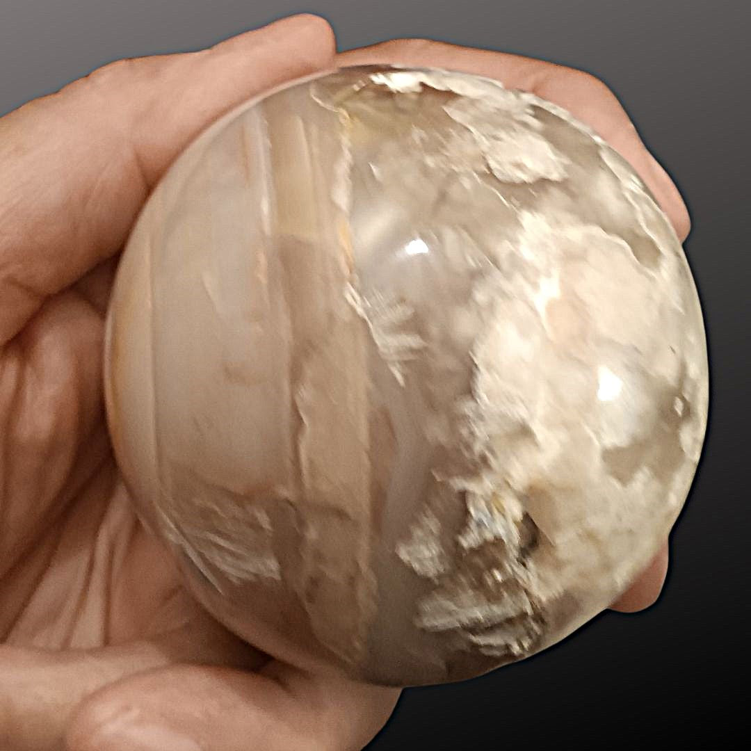 Cherry Flower Agate Sphere – 69mm Natural Crystal Sphere for Growth, Self-Discovery & New Beginnings