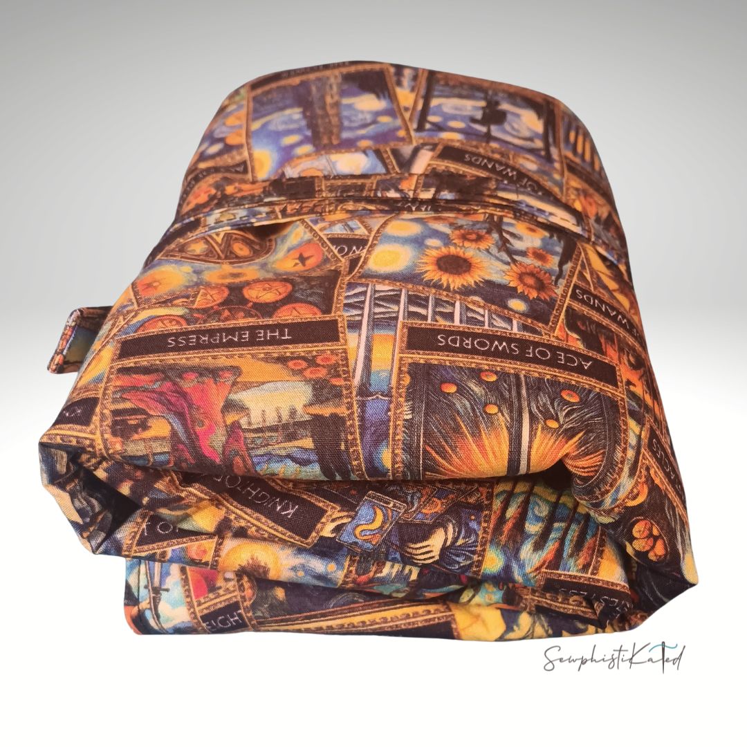 Classic Tarot & Black Cat Reading Mat, Deck Wrap & Altar Cloth | Reversible Padded Tarot Accessory