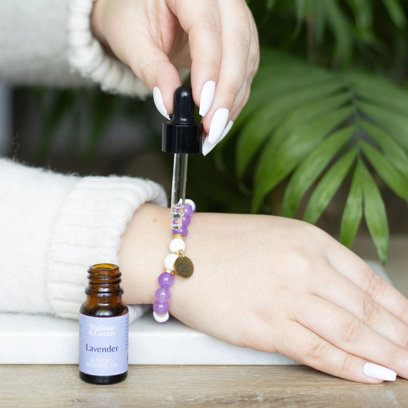 Anti-Anxiety Lava Bead & Amethyst Essential Oil Bracelet Gift Set