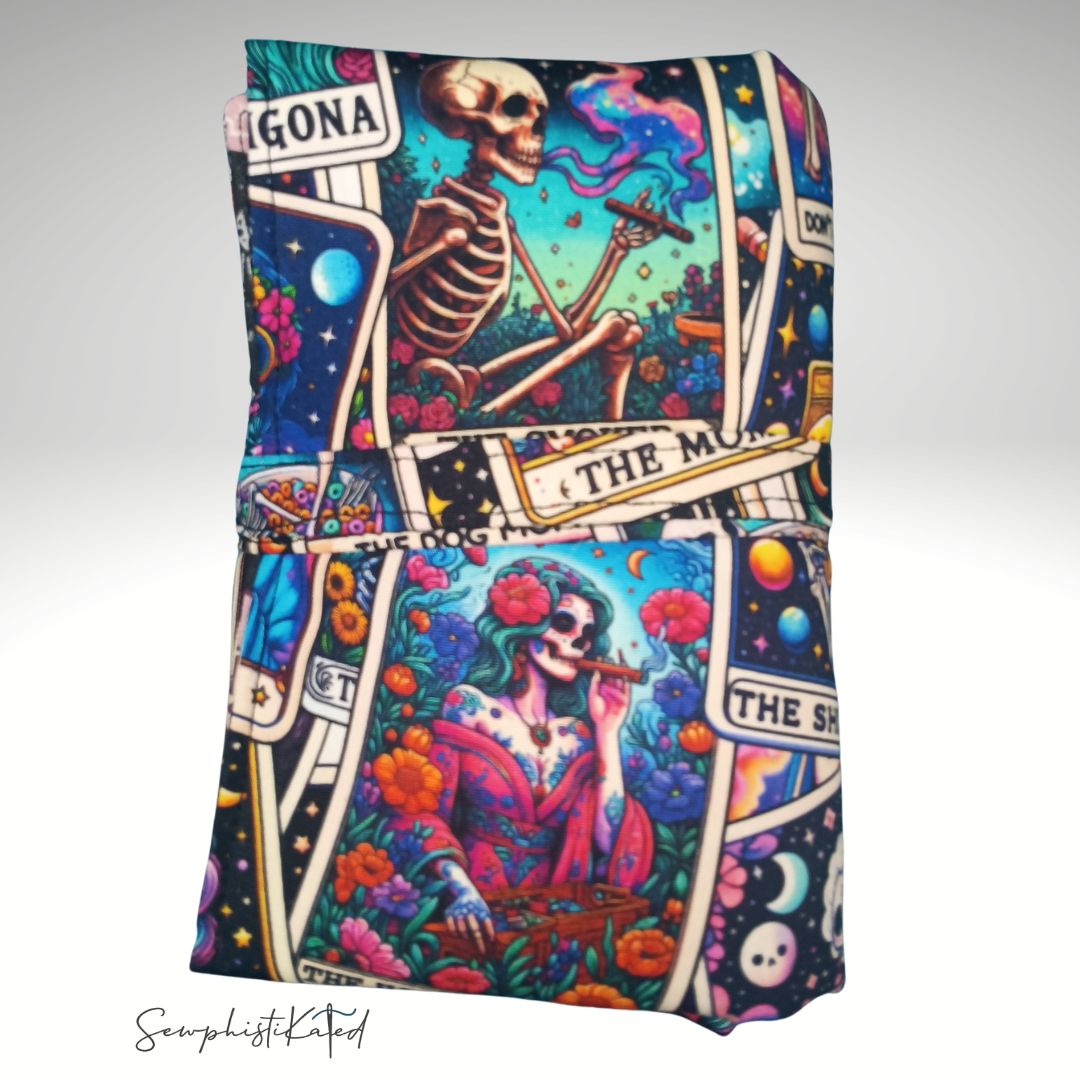 Funny Skeleton Mystic 3-in-1 Tarot Deck Wrap, Reading Mat & Altar Cloth