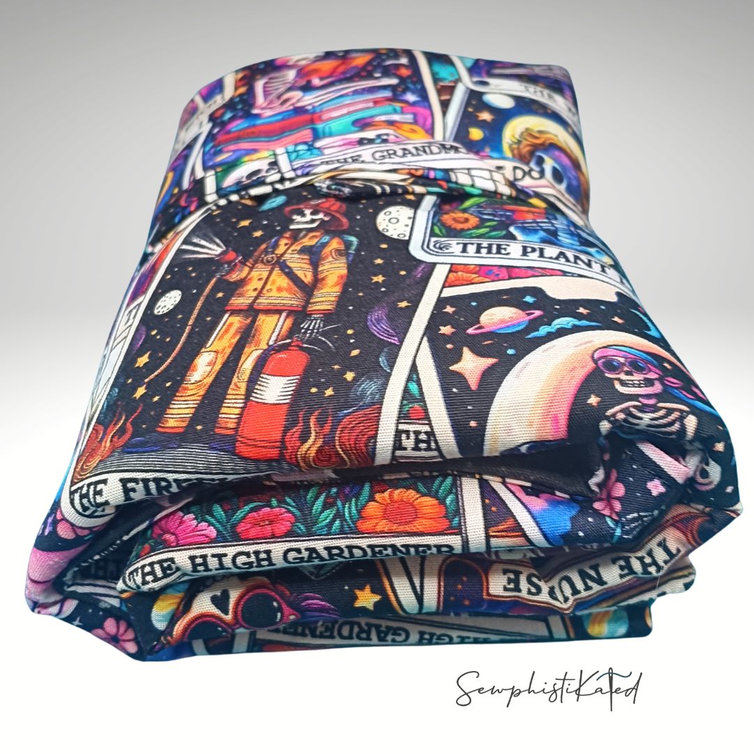 Funny Skeleton Mystic 3-in-1 Tarot Deck Wrap, Reading Mat & Altar Cloth