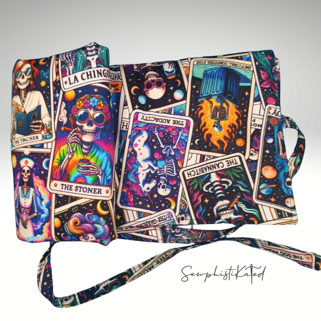 Funny Skeleton Mystic 3-in-1 Tarot Deck Wrap, Reading Mat & Altar Cloth