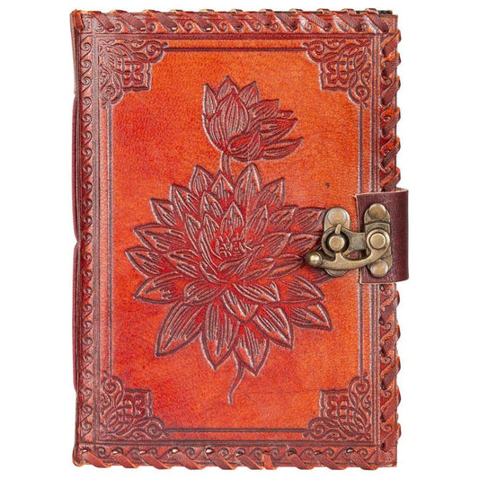 Lotus Flower Leather Journal