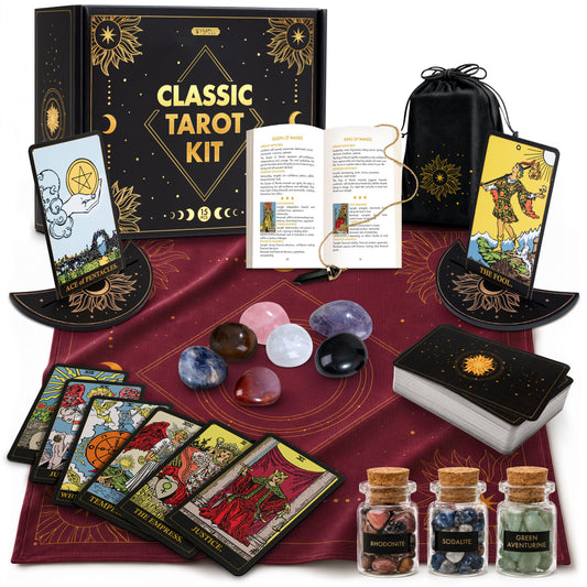 Classic Tarot Kit – Complete Beginner Tarot Set with Crystals & Pendulum