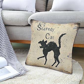 Halloween Newsprint Throw Pillow Covers – Witchy Vintage Halloween Decor (18x18”)
