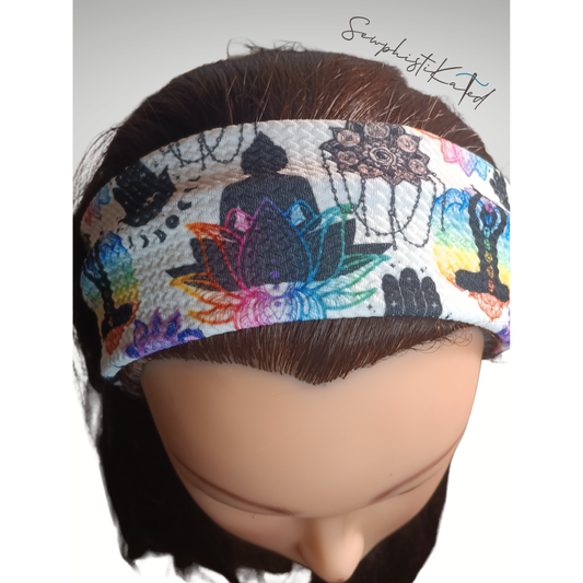 Spiritual Print Headbands & Scrunchies – Meditation, Mandala, Hamsa & Moon Phase Hair Accessories