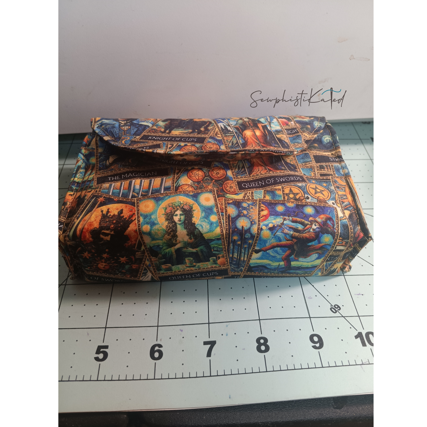 Handmade Tarot & Oracle Card Deck Case – Tarot Theme, Steampunk Lined, Snap Closure (5.75”)