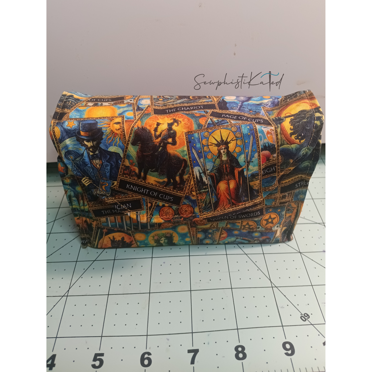 Handmade Tarot & Oracle Card Deck Case – Tarot Theme, Steampunk Lined, Snap Closure (5.75”)