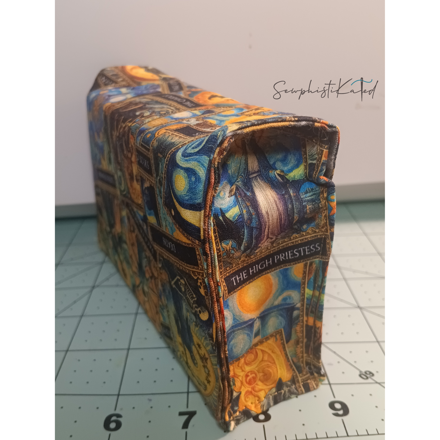 Handmade Tarot & Oracle Card Deck Case – Tarot Theme, Steampunk Lined, Snap Closure (5.75”)