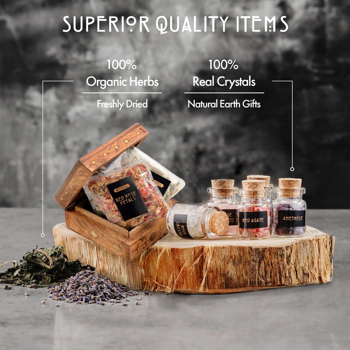 54 PCS Witchcraft Kit – Complete Beginner Altar Starter Set with Herbs, Crystals, Candles & Spell Supplies