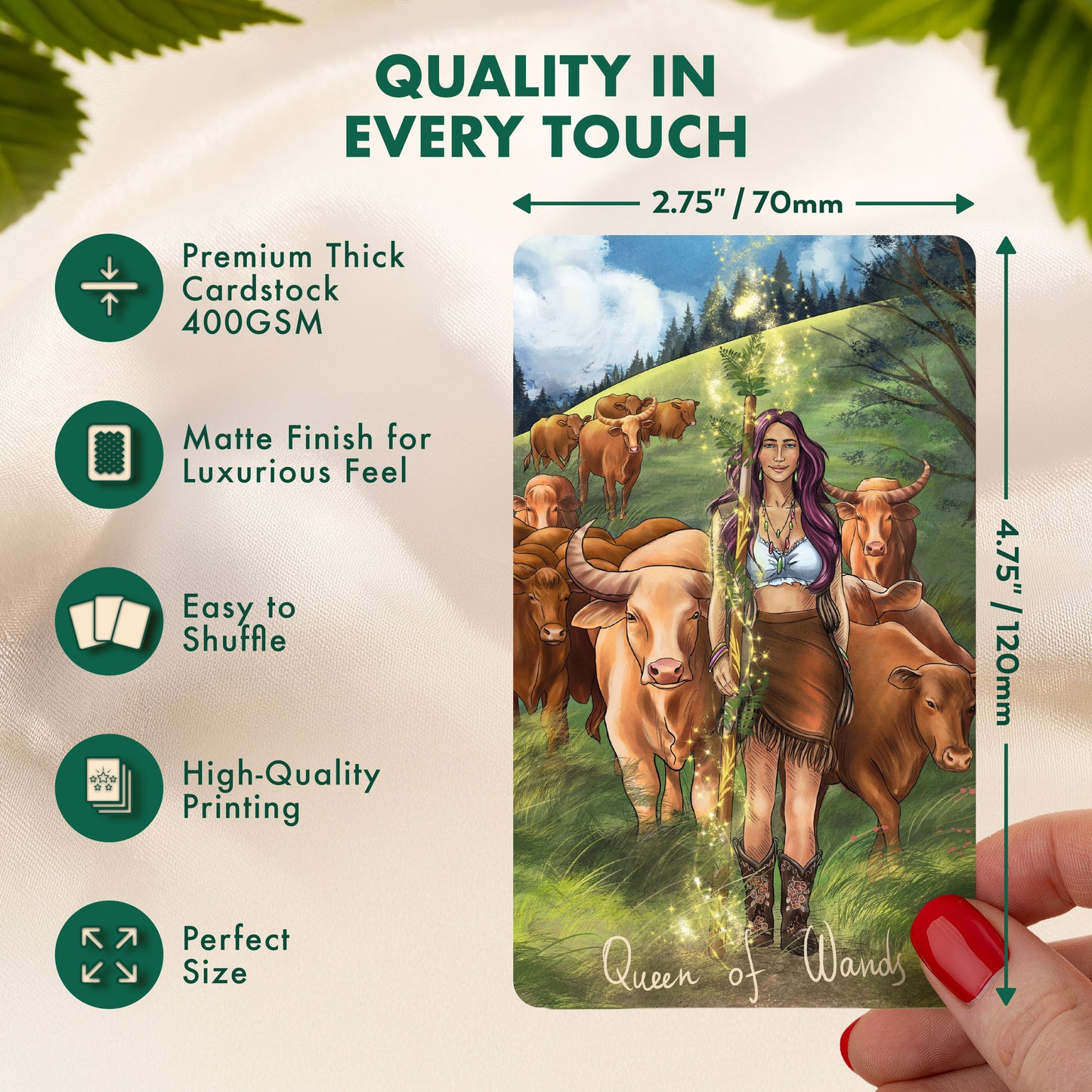 Wild Reflections Tarot Deck with Guidebook – Nature-Inspired 78 Card Tarot Deck with Gold Foil Edges