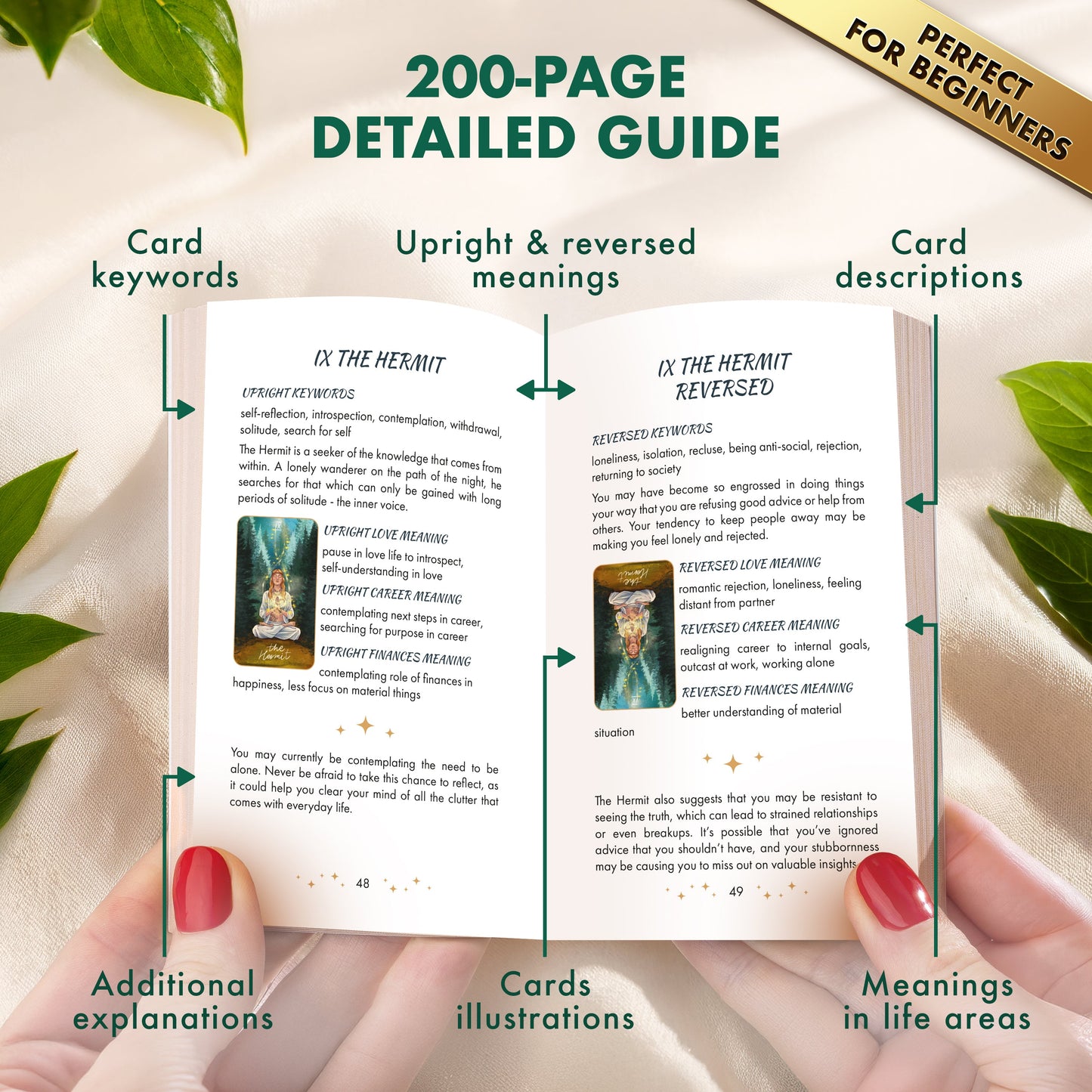 Wild Reflections Tarot Deck with Guidebook – Nature-Inspired 78 Card Tarot Deck with Gold Foil Edges