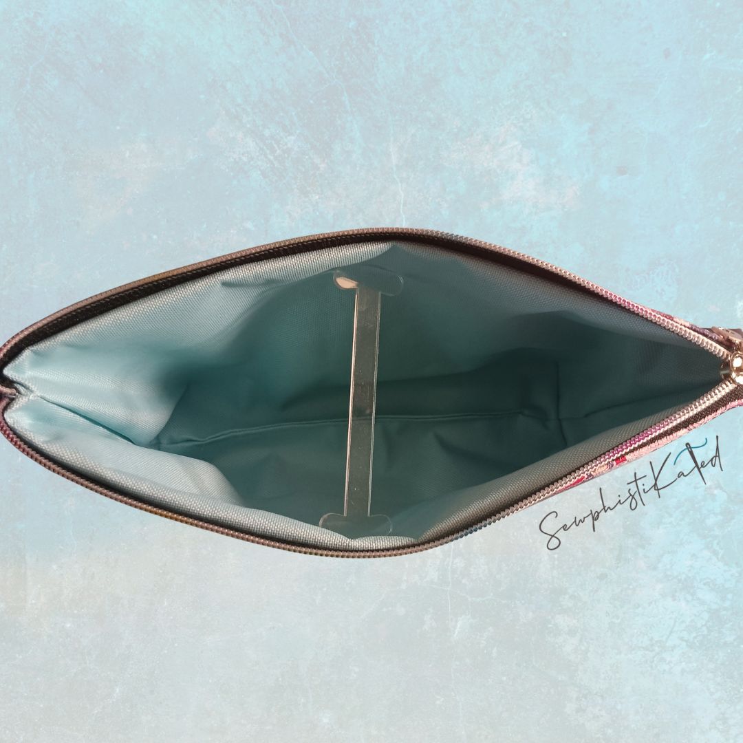 "Weird But Cute" Gothic Makeup Bag – Skull & Vampire Collage Faux Leather Pouch