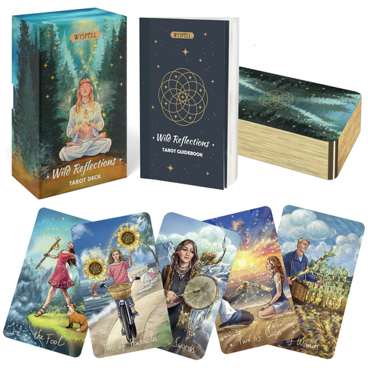 Wild Reflections Tarot Deck with Guidebook – Nature-Inspired 78 Card Tarot Deck with Gold Foil Edges