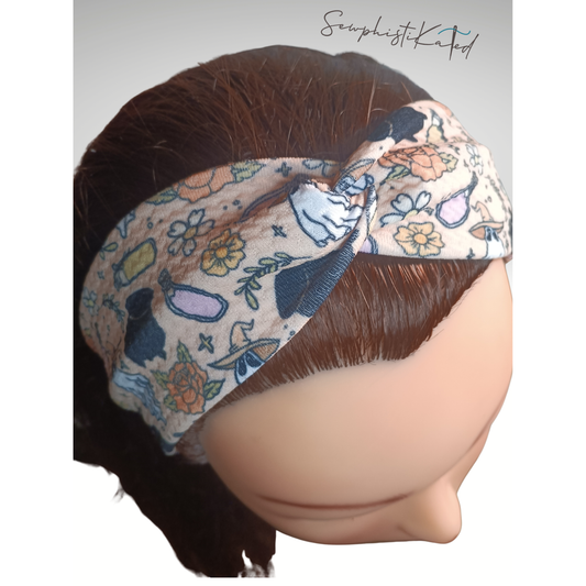 Witchy Ghost & Potion Headbands & Scrunchies | Handmade Spooky Floral Hair Accessories