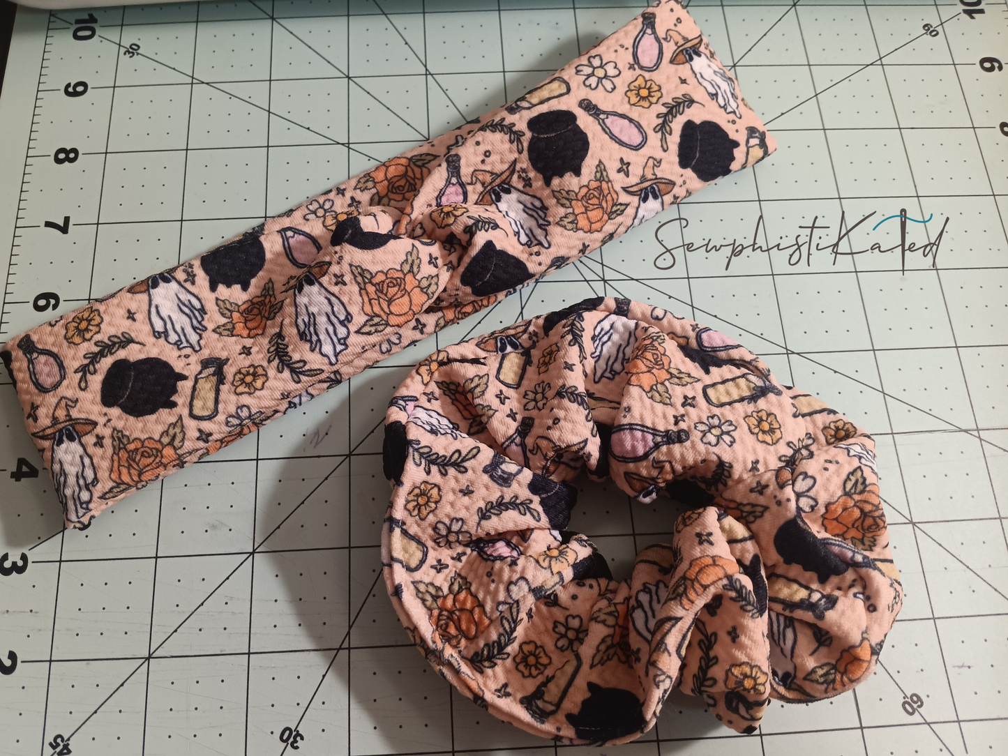 Witchy Ghost & Potion Headbands & Scrunchies | Handmade Spooky Floral Hair Accessories