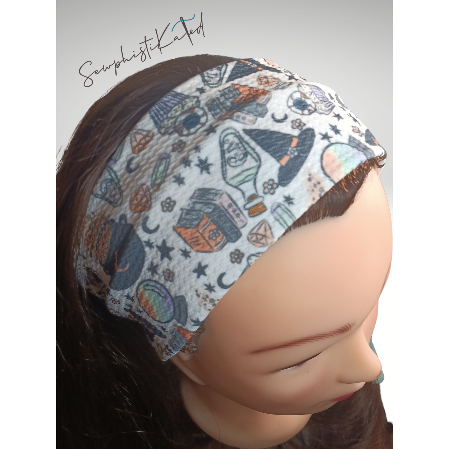 Witchy Headbands & Scrunchies – Crystal Ball, Potion, Moon & Star Hair Accessories