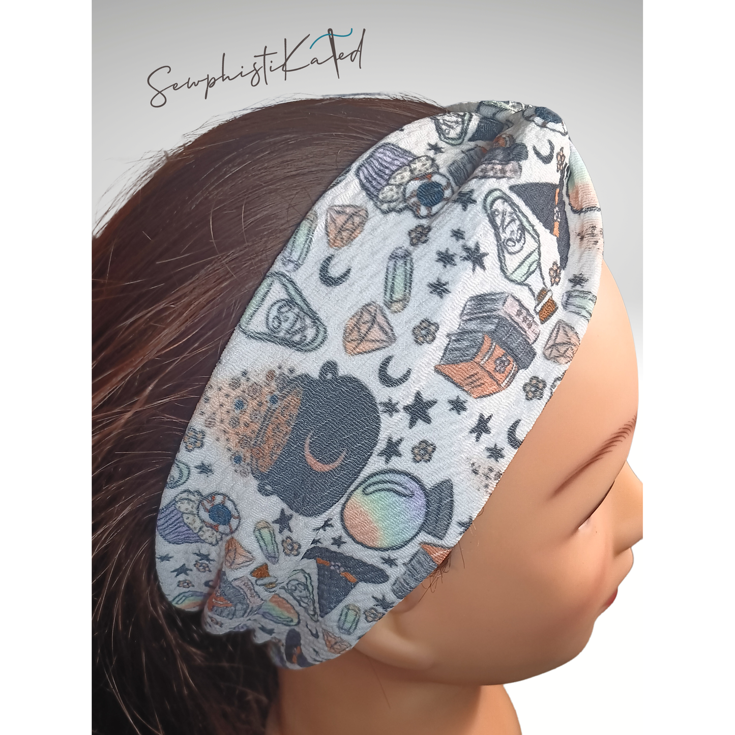 Witchy Headbands & Scrunchies – Crystal Ball, Potion, Moon & Star Hair Accessories