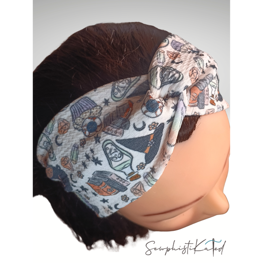 Witchy Headbands & Scrunchies – Crystal Ball, Potion, Moon & Star Hair Accessories