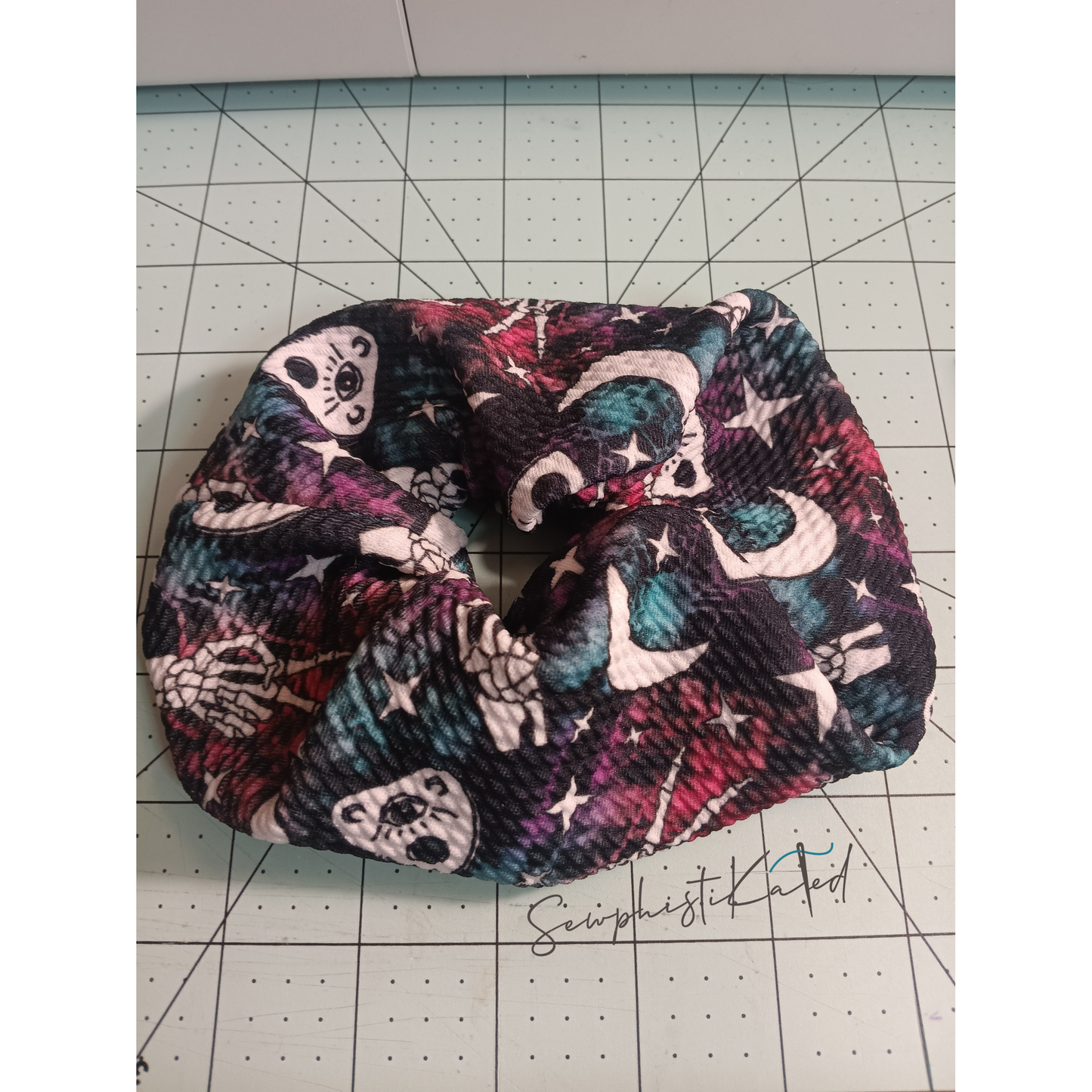 Witchy Planchette Headbands & Scrunchies – Celestial Skeleton Hair Accessories (Purple, Black & Teal)