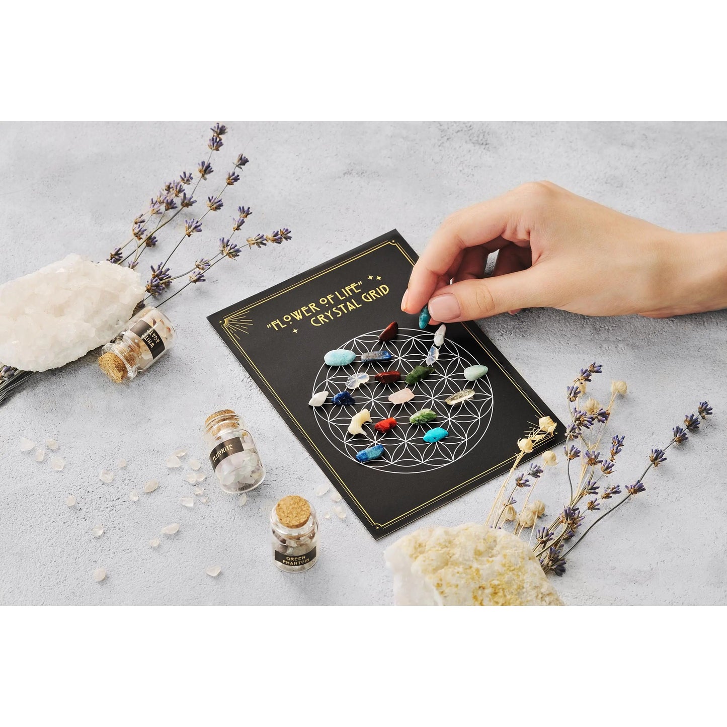 30 PCS Gemstone Kit – Crystals for Witchcraft, Crystal Grids, Chakra Healing & Spellwork