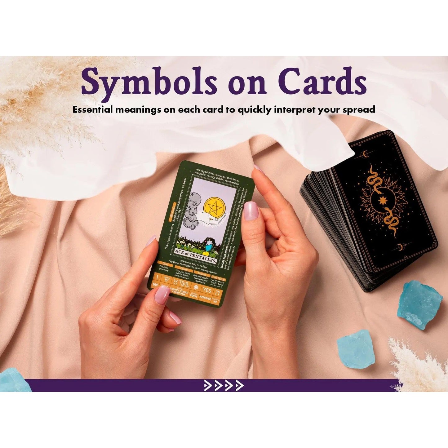 Learning Tarot Deck with Guidebook – Beginner Tarot Cards for Intuitive Readings