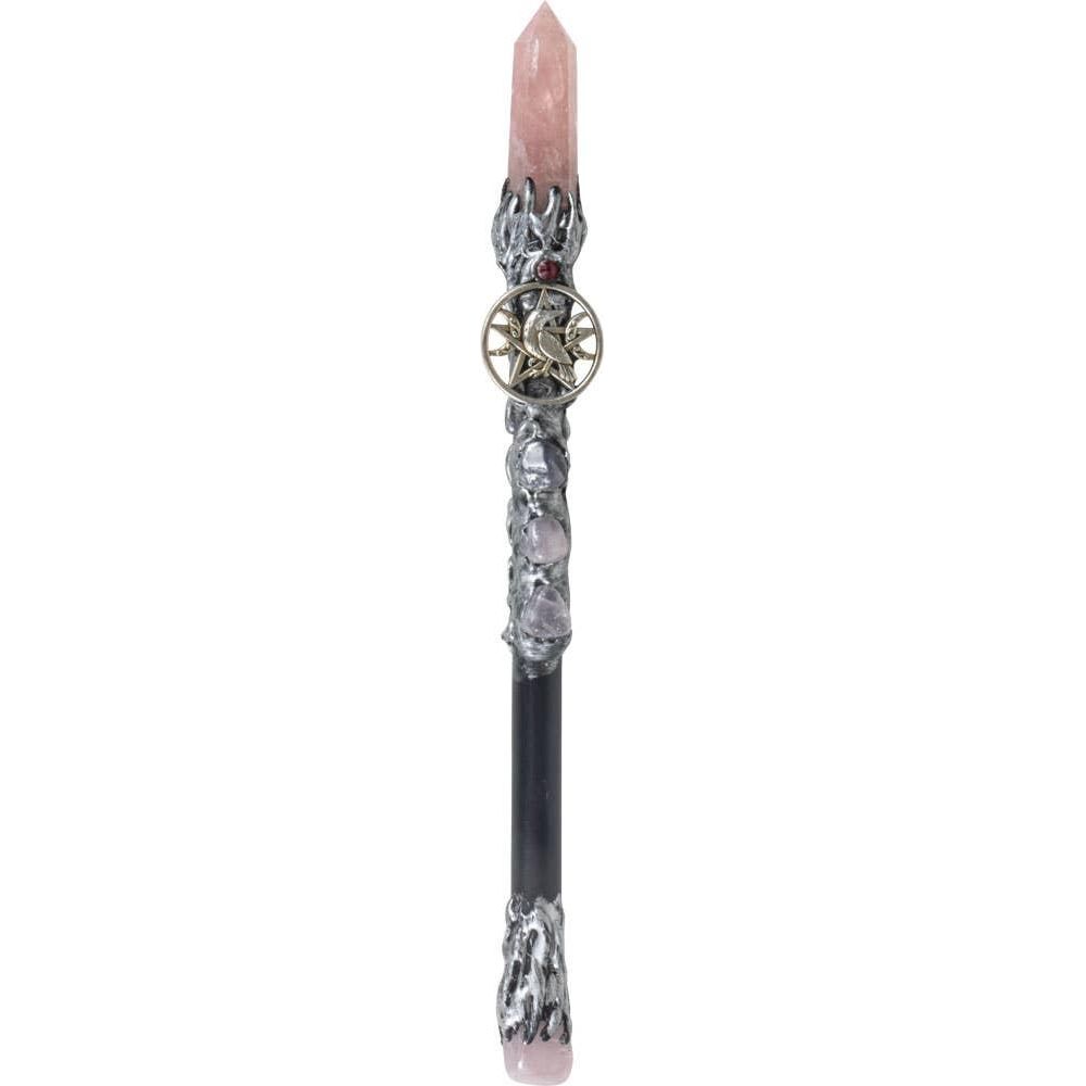 Rose Quartz & Raven Wand