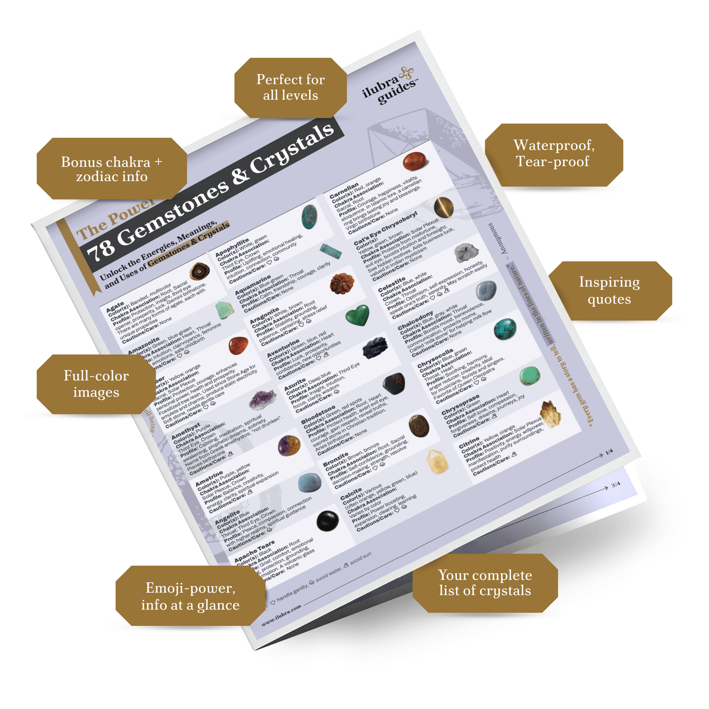 The Power of 78 Gemstones & Crystals Laminated Reference Guide